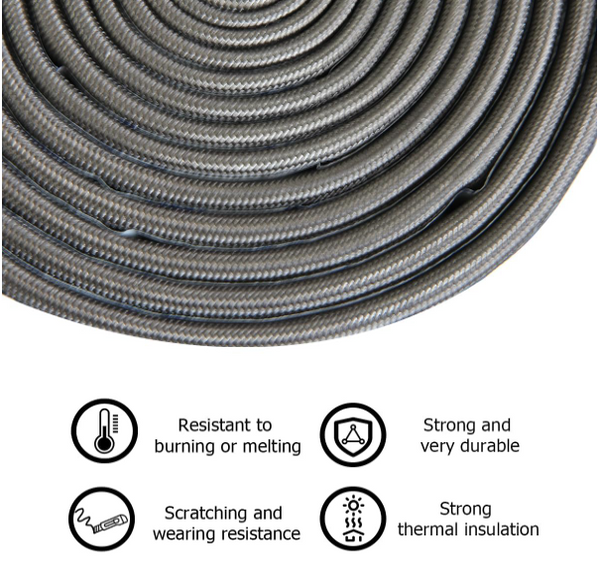 Wire Mesh Gasket Kit Fit for Large Green Egg, 11.5Ft Fiberglass Gaskets High Temp Self-Stick Seal, Adhesive Smoker Gasket Replacement Kit, Flame & Wear Resistant for Big Size Green Egg Grill