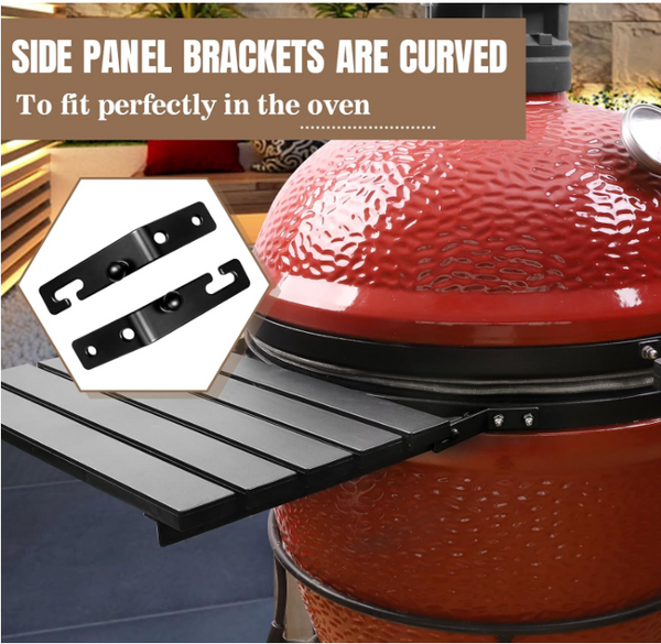 Stainless Steel Grill Side Shelves Bracket for Kamado Joe Classic Series, Heavy Duty Bracket & Support, Shelves Brackets for Kamado Joe Grill Set of 4( No Nut Spacer)