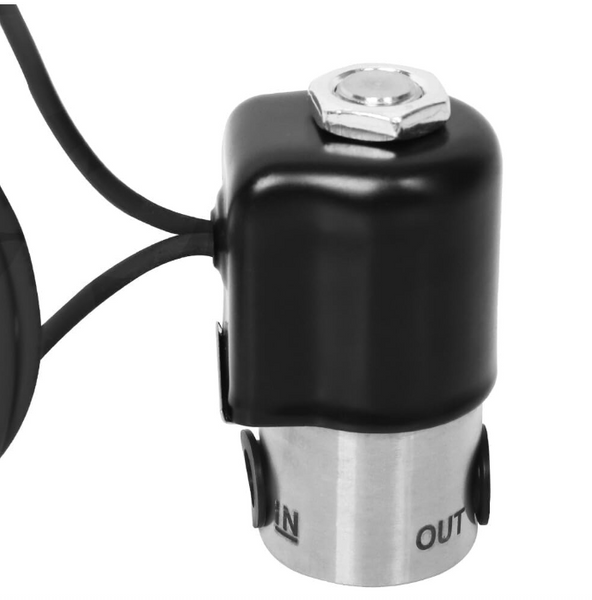 1/4" NPT Stainless Steel Electric Solenoid Valve for Fuel, 12V DC Normally Closed VITON 1/4" NPT In & 1/8" NPT Out, 120 PSI, 0.128" Internal Passage (Water/Methanol (Black))