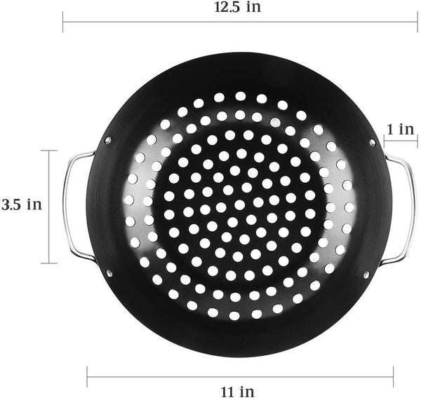 Round Grill Wok with Handle