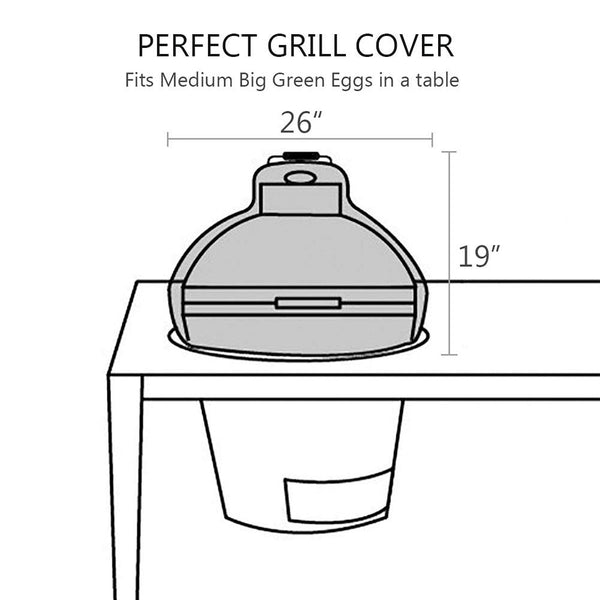Dome Grill Cover Big Green Egg Big Joe in Built-in Island,BGE Accessories Waterproof Outdoor Grill Cover,26,29,34 - mydracas