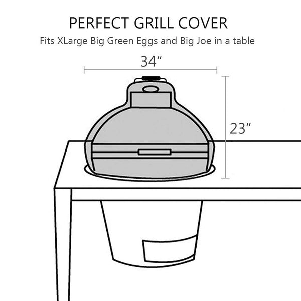 Dome Grill Cover Big Green Egg Big Joe in Built-in Island,BGE Accessories Waterproof Outdoor Grill Cover,26,29,34 - mydracas