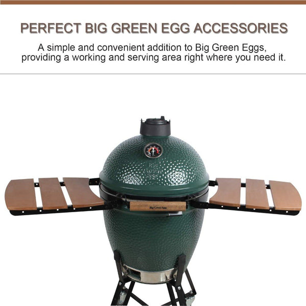 Dracarys 3 Slat Big Green Egg Side Shelves for Large BGE Egg Mates Outdoor Storage Table Composite Kamado Grill Accessories HDPE - mydracas